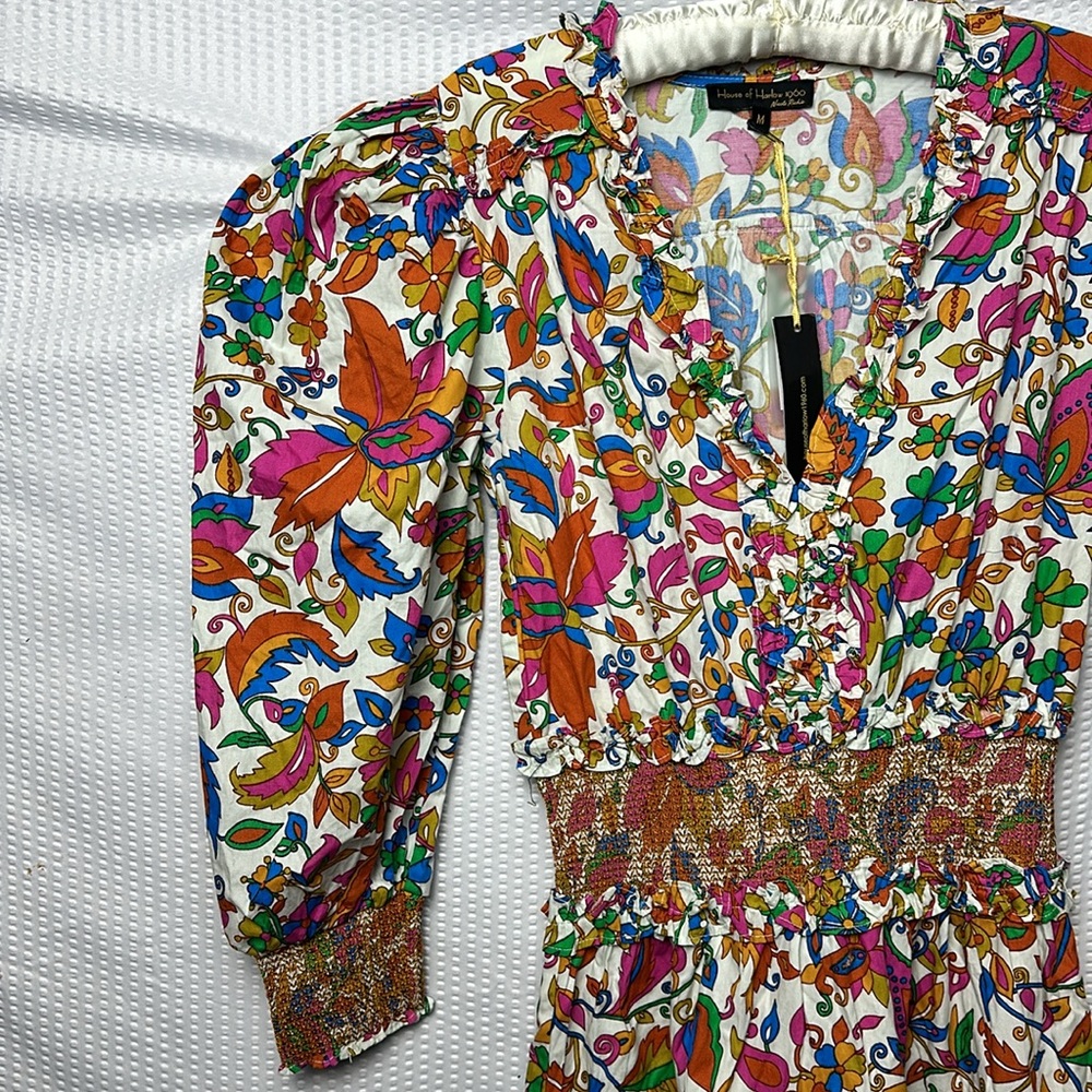 NWT House of Harlow 1960 puff Half sleeves Floral Dress - Picture 8 of 16